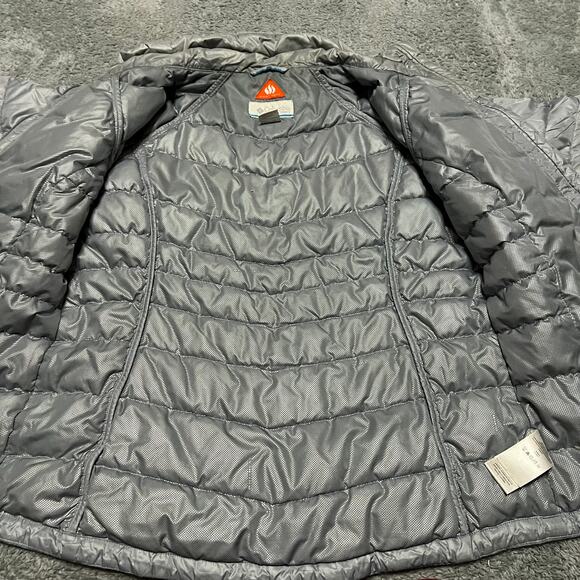 Columbia Puffer Jacket Womens Large Omni Heat Turbodown Gray Coat ** - Picture 8 of 10